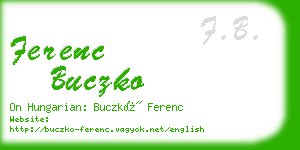 ferenc buczko business card